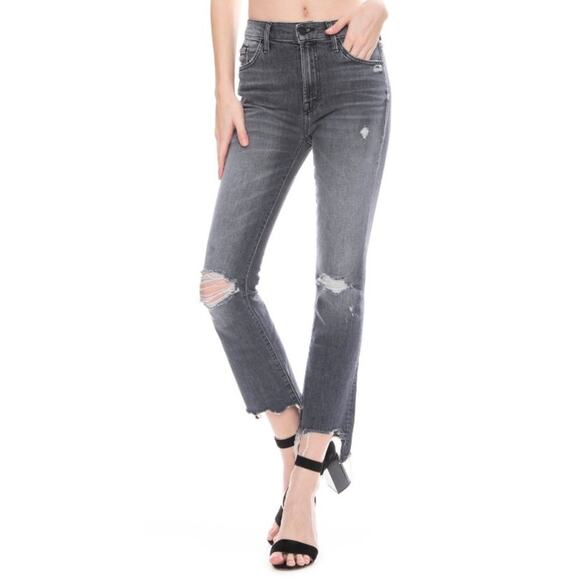 NEW Mother The Insider Crop Step Chew Jeans (Sz 24) Pedal To The Metal Destroyed - Picture 3 of 16